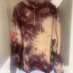 Civil Regime Tie-Dye Rose Embroidered Hoodie – Size Medium